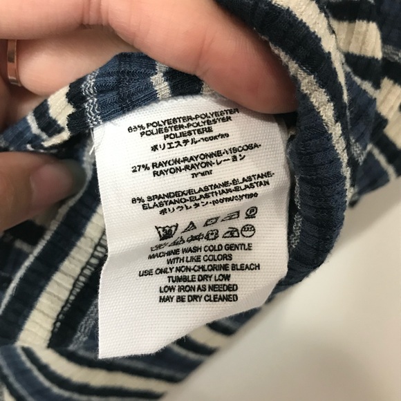 Free People Cape Cod Blue Striped Thermal Top - Picture 6 of 8